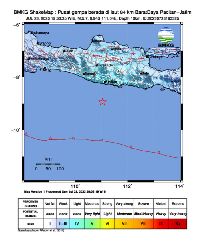 Waspada, Gempa Magnitudo 5,7 Guncang Pacitan