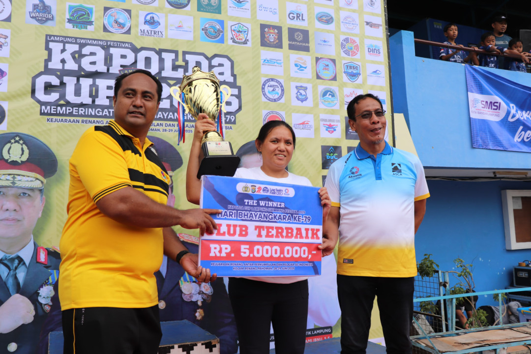 Rafflesia SC Juara Umum, Ribuan Atlet Muda Berlaga di Lampung Swimming Festival 2025