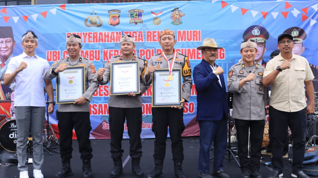 Angkat Ubi Cilembu, Polres Sumedang Borong Tiga Rekor MURI