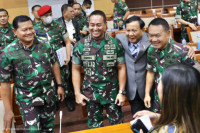 Prabowo Hadiri Rapat di DPR Bersama Panglima TNI, KSAD, KSAL, Wakasau