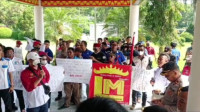 Tuntut Kejelasan Dana Media, Ratusan Jurnalis Gelar Aksi di Gedung DPRD Lampung Utara