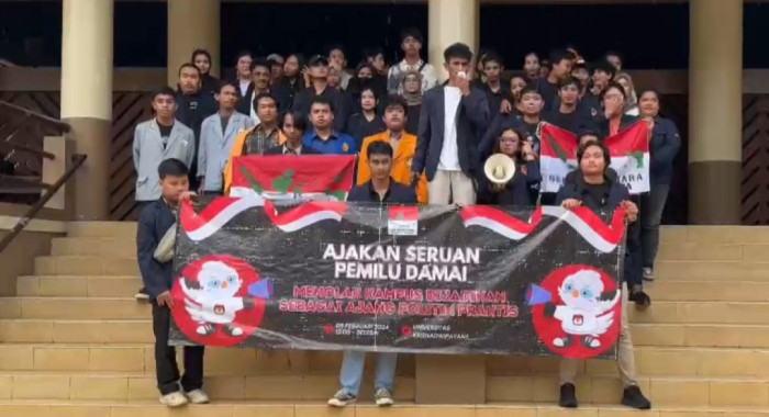 Sejumlah Mahasiswa di Jakarta Ajak Pemilu Damai 2024