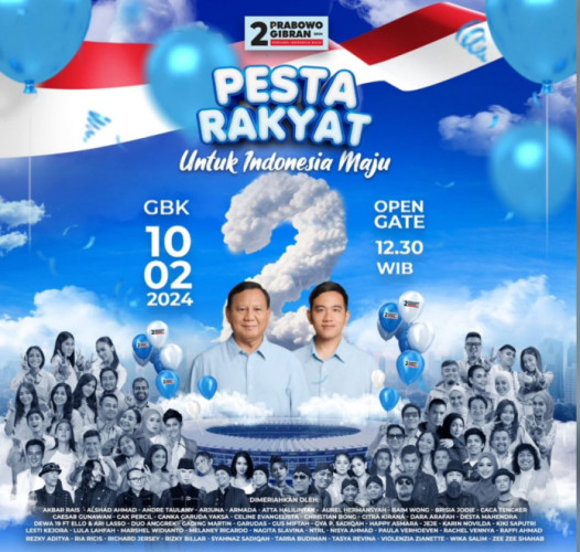 Sederet Artis Ternama Ikut Meriahkan Kampanye Akbar Prabowo-Gibran