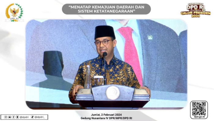 Hadiri Sarasehan DPD RI, Anies Sampaikan Penyelesaian Ketidaksetaraan Jadi Prioritas Utama