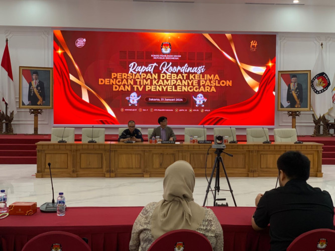 KPU Gelar Pertemuan dengan Tim Paslon dan TV Penyelenggara Debat Capres Terakhir