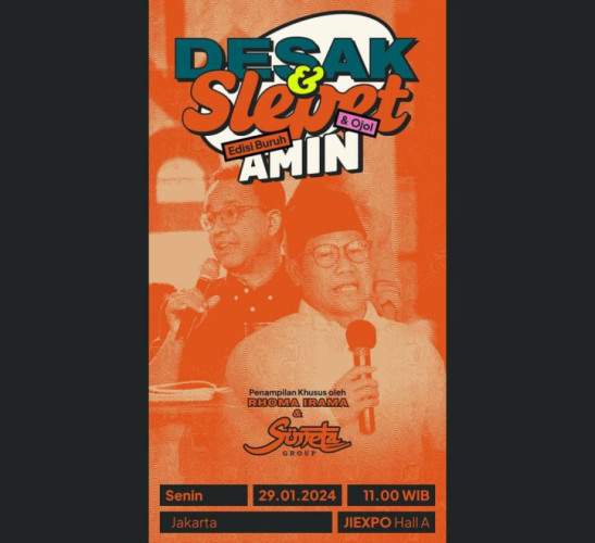 Hari Ini, Pasangan AMIN Akan Gelar ‘Desak dan Slepet AMIN’ di Jiexpo Kemayoran Jakarta