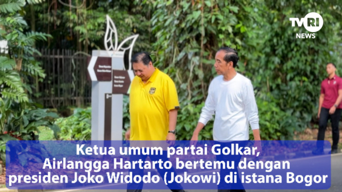 Ketum Golkar dan Jokowi di Istana Bogor