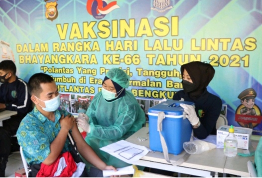 Vaksinasi Pelajar, Direktorat Lalu Lintas Polda Bengkulu Siapkan 1.200 Dosis Vaksin