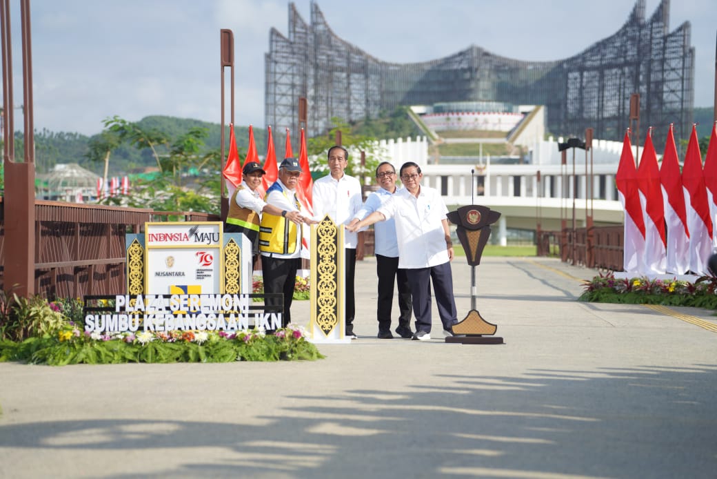 Diresmikan Presiden Jokowi, Plaza Seremoni Sumbu Kebangsaan Lengkapi Lansekap IKN