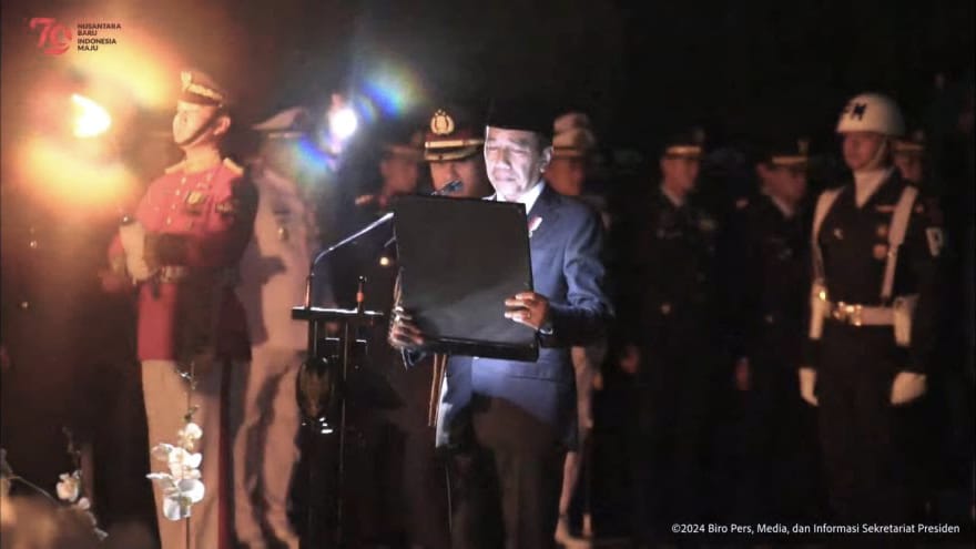 Presiden Jokowi Pimpin Apel Kehormatan dan Renungan Suci di Ibu Kota Nusantara