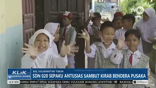SDN 020 Sepaku Antusias Sambut Kirab Bendera Pusaka